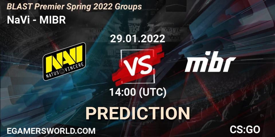 Prognose für das Spiel NaVi VS MIBR. 29.01.22. CS2 (CS:GO) - BLAST Premier Spring Groups 2022