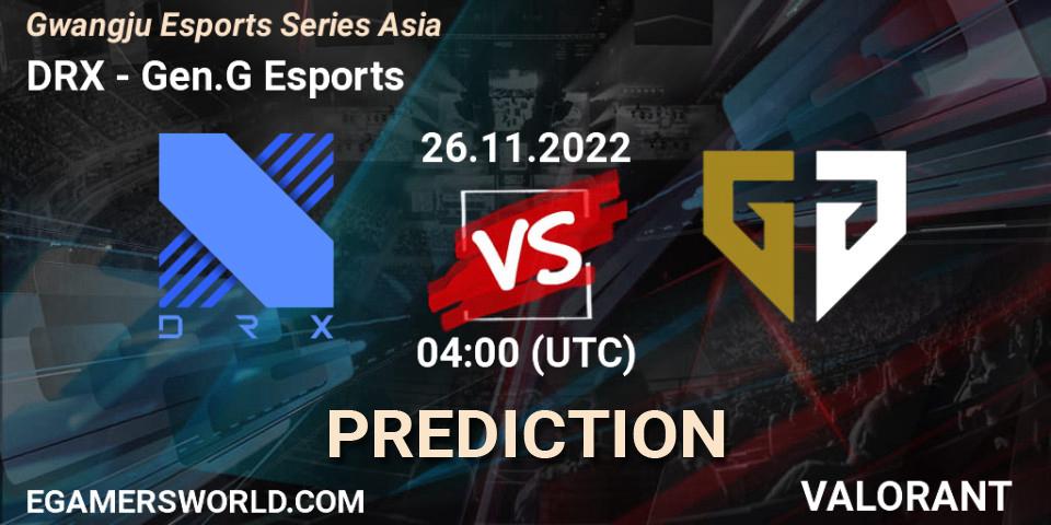 Prognose für das Spiel DRX VS Gen.G Esports. 26.11.22. VALORANT - Gwangju Esports Series Asia