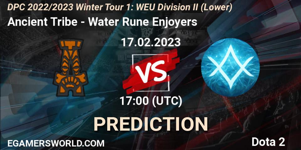 Prognose für das Spiel Ancient Tribe VS Water Rune Enjoyers. 17.02.23. Dota 2 - DPC 2022/2023 Winter Tour 1: WEU Division II (Lower)
