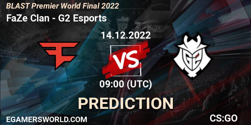 Prognose für das Spiel FaZe Clan VS G2 Esports. 14.12.22. CS2 (CS:GO) - BLAST Premier World Final 2022
