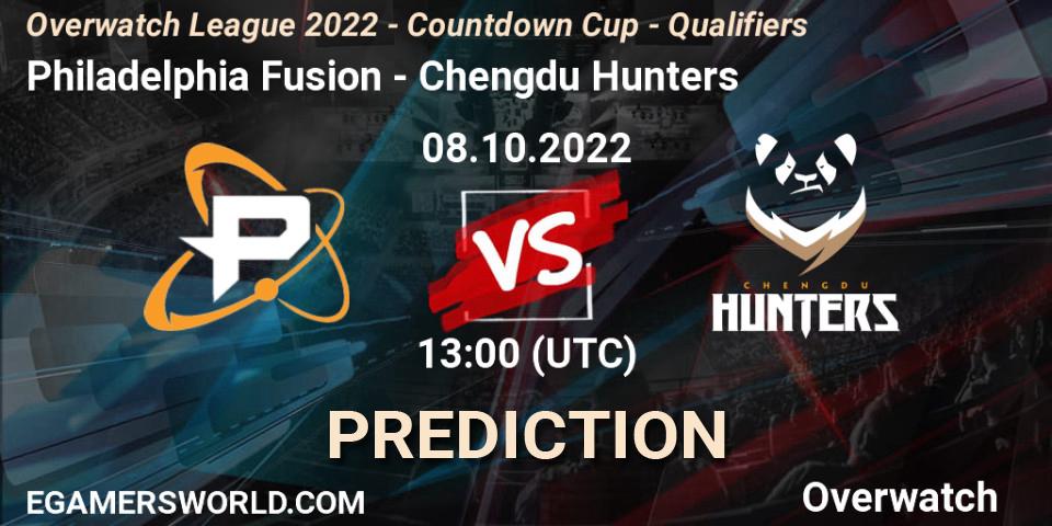 Prognose für das Spiel Philadelphia Fusion VS Chengdu Hunters. 08.10.22. Overwatch - Overwatch League 2022 - Countdown Cup - Qualifiers