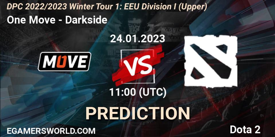 Prognose für das Spiel One Move VS Darkside. 24.01.23. Dota 2 - DPC 2022/2023 Winter Tour 1: EEU Division I (Upper)