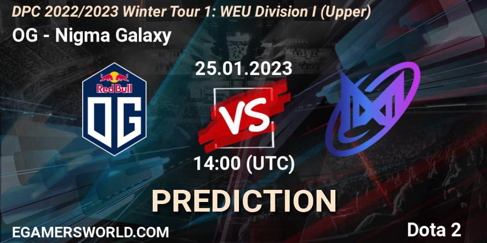 Prognose für das Spiel OG VS Nigma Galaxy. 25.01.23. Dota 2 - DPC 2022/2023 Winter Tour 1: WEU Division I (Upper)