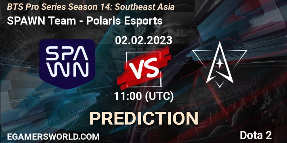 Prognose für das Spiel SPAWN Team VS Polaris Esports. 02.02.23. Dota 2 - BTS Pro Series Season 14: Southeast Asia