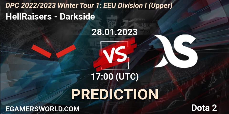 Prognose für das Spiel HellRaisers VS Darkside. 28.01.23. Dota 2 - DPC 2022/2023 Winter Tour 1: EEU Division I (Upper)