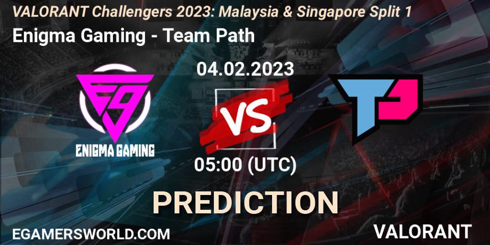 Prognose für das Spiel Enigma Gaming VS Team Path. 04.02.23. VALORANT - VALORANT Challengers 2023: Malaysia & Singapore Split 1