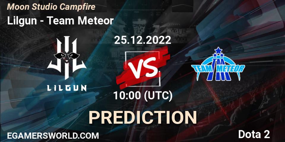 Prognose für das Spiel Lilgun VS Team Meteor. 25.12.22. Dota 2 - Moon Studio Campfire