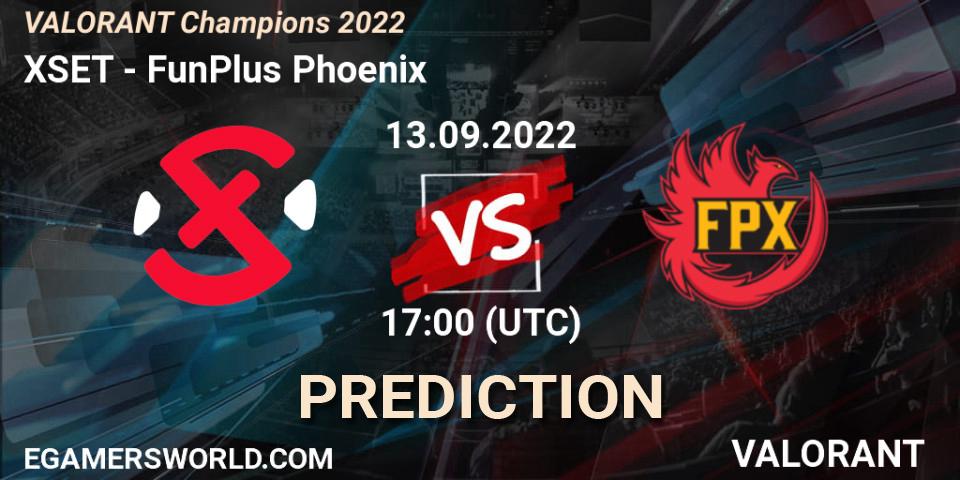 Prognose für das Spiel XSET VS FunPlus Phoenix. 13.09.22. VALORANT - VALORANT Champions 2022