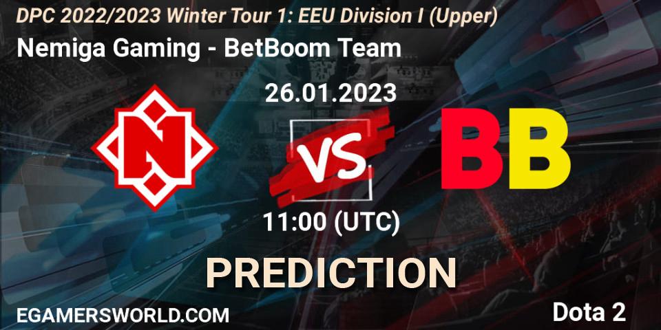 Prognose für das Spiel Nemiga Gaming VS BetBoom Team. 26.01.23. Dota 2 - DPC 2022/2023 Winter Tour 1: EEU Division I (Upper)