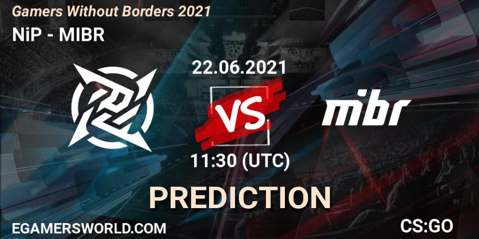 Prognose für das Spiel NiP VS MIBR. 22.06.21. CS2 (CS:GO) - Gamers Without Borders 2021