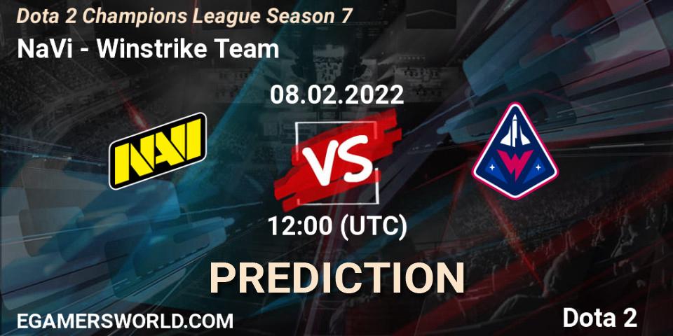 Prognose für das Spiel NaVi VS Winstrike Team. 08.02.22. Dota 2 - Dota 2 Champions League 2022 Season 7