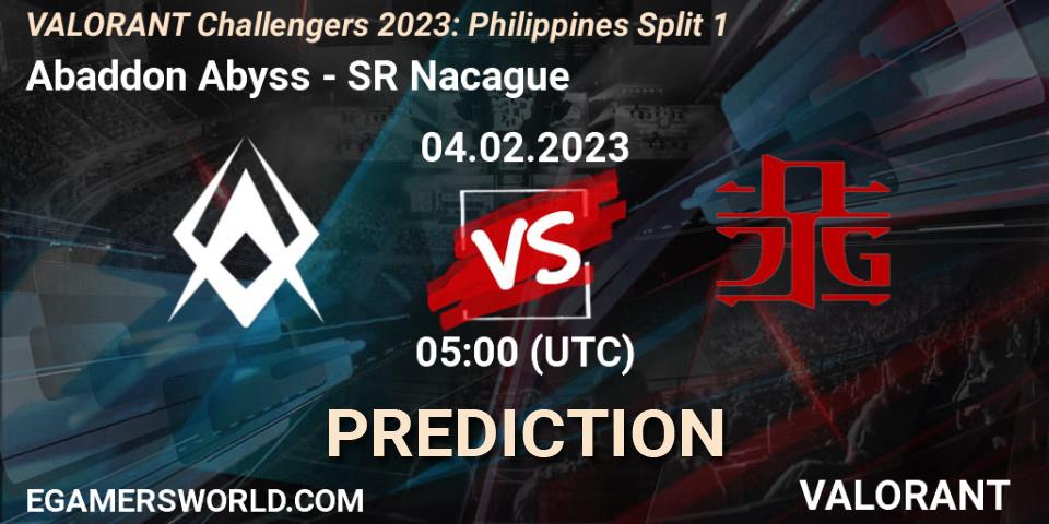 Prognose für das Spiel Abaddon Abyss VS SR Nacague. 04.02.23. VALORANT - VALORANT Challengers 2023: Philippines Split 1