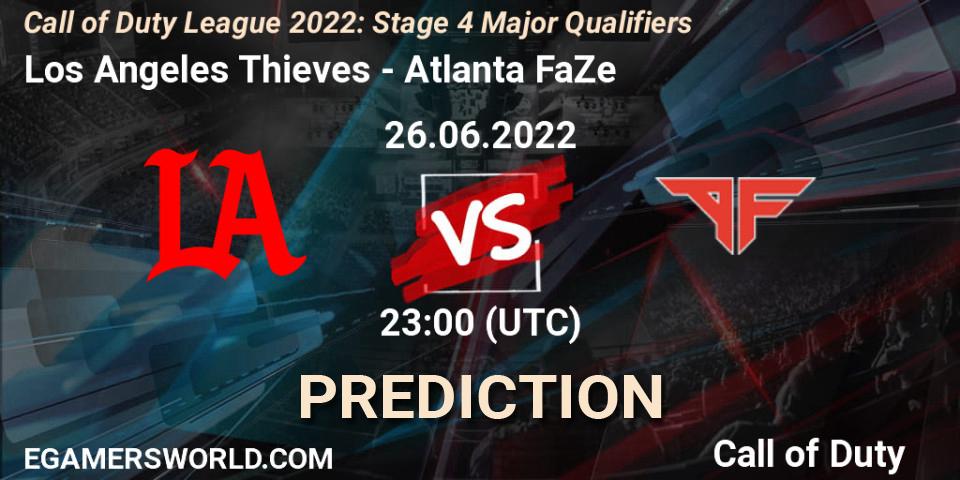 Prognose für das Spiel Los Angeles Thieves VS Atlanta FaZe. 26.06.22. Call of Duty - Call of Duty League 2022: Stage 4