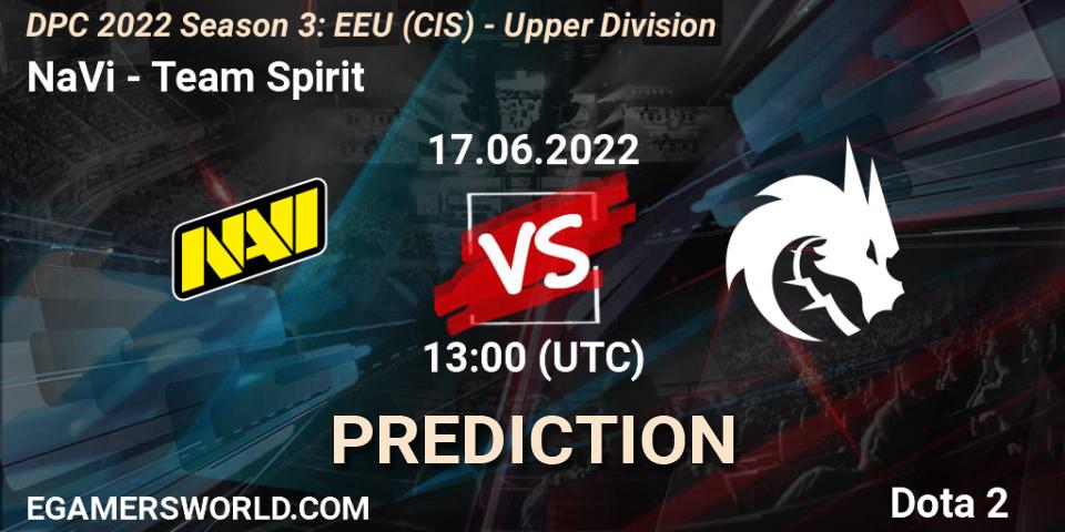 Prognose für das Spiel NaVi VS Team Spirit. 17.06.22. Dota 2 - DPC EEU (CIS) 2021/2022 Tour 3: Division I