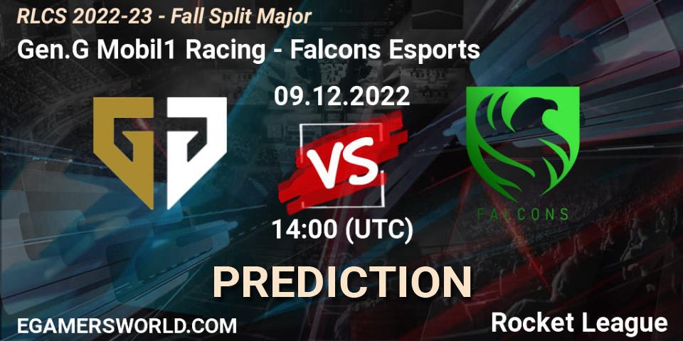 Prognose für das Spiel Gen.G Mobil1 Racing VS Falcons Esports. 09.12.22. Rocket League - RLCS 2022-23 - Fall Split Major