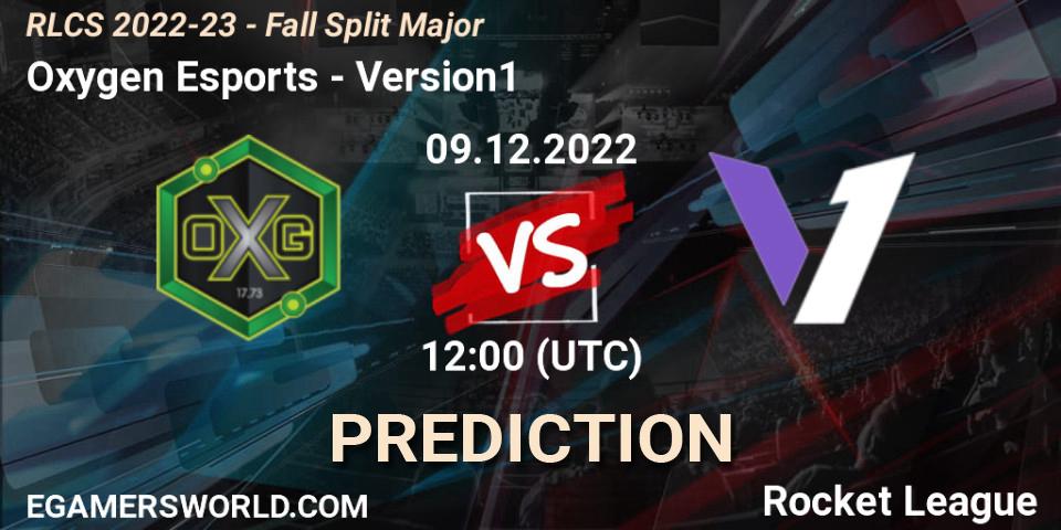 Prognose für das Spiel Oxygen Esports VS Version1. 09.12.22. Rocket League - RLCS 2022-23 - Fall Split Major
