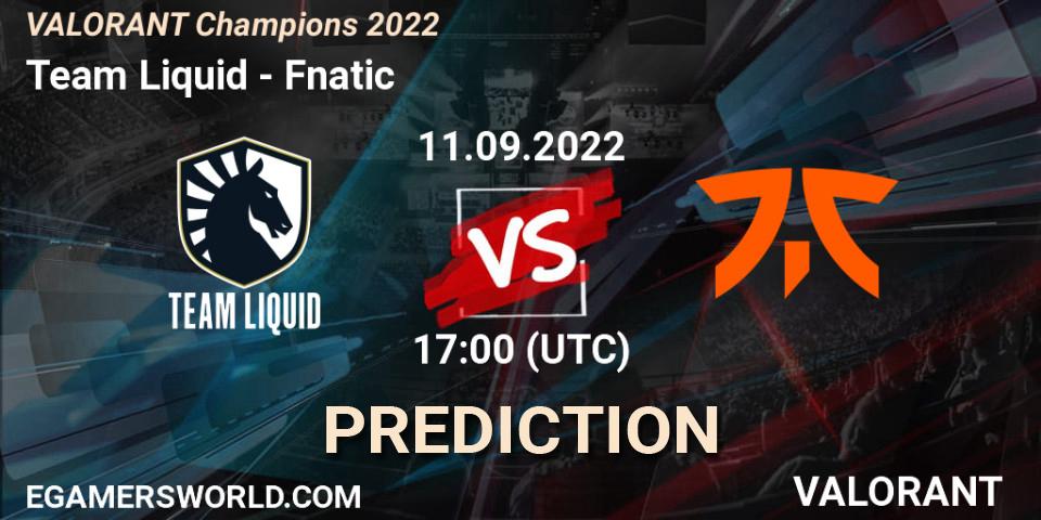 Prognose für das Spiel Team Liquid VS Fnatic. 11.09.22. VALORANT - VALORANT Champions 2022
