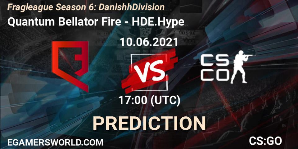Prognose für das Spiel Quantum Bellator Fire VS HDE.Hype. 10.06.21. CS2 (CS:GO) - Fragleague Season 6: Danishh Division