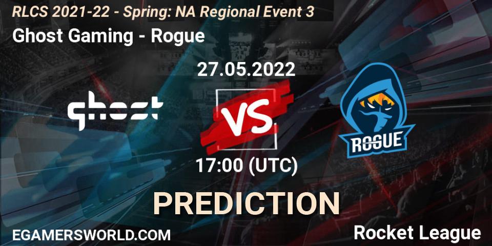 Prognose für das Spiel Ghost Gaming VS Rogue. 27.05.22. Rocket League - RLCS 2021-22 - Spring: NA Regional Event 3