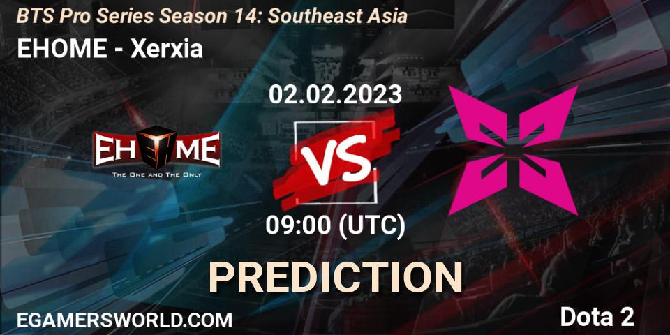 Prognose für das Spiel EHOME VS Xerxia. 02.02.23. Dota 2 - BTS Pro Series Season 14: Southeast Asia