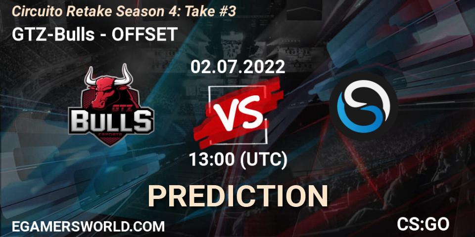 Prognose für das Spiel GTZ-Bulls VS OFFSET. 02.07.22. CS2 (CS:GO) - Circuito Retake Season 4: Take #3