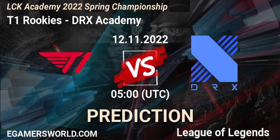 Prognose für das Spiel T1 Rookies VS DRX Academy. 12.11.22. LoL - LCK Academy 2022 Spring Championship