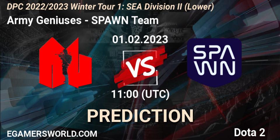 Prognose für das Spiel Army Geniuses VS SPAWN Team. 01.02.23. Dota 2 - DPC 2022/2023 Winter Tour 1: SEA Division II (Lower)