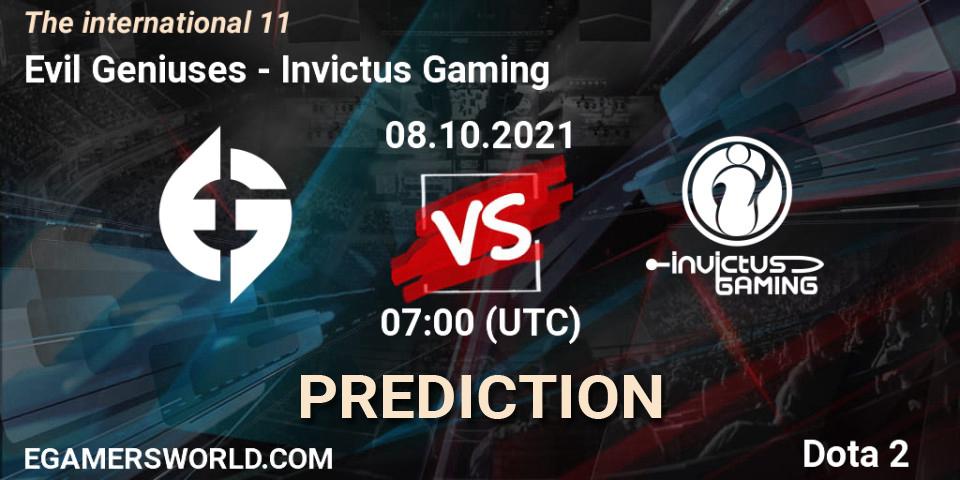 Prognose für das Spiel Evil Geniuses VS Invictus Gaming. 07.10.21. Dota 2 - The Internationa 2021