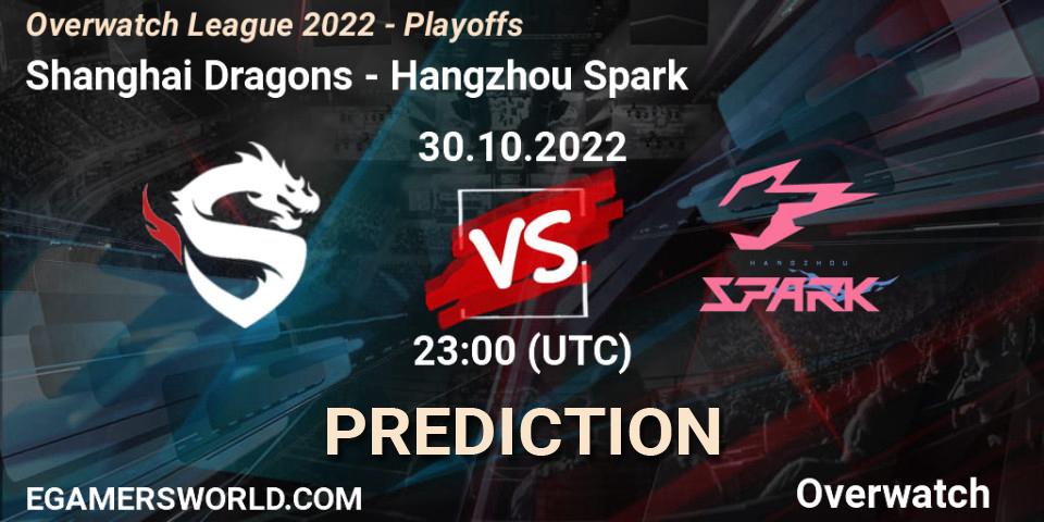 Prognose für das Spiel Shanghai Dragons VS Hangzhou Spark. 30.10.22. Overwatch - Overwatch League 2022 - Playoffs