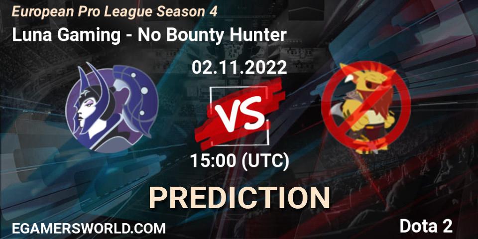 Prognose für das Spiel MooN team VS No Bounty Hunter. 02.11.22. Dota 2 - European Pro League Season 4