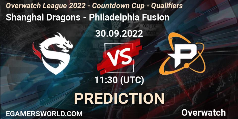 Prognose für das Spiel Shanghai Dragons VS Philadelphia Fusion. 30.09.22. Overwatch - Overwatch League 2022 - Countdown Cup - Qualifiers