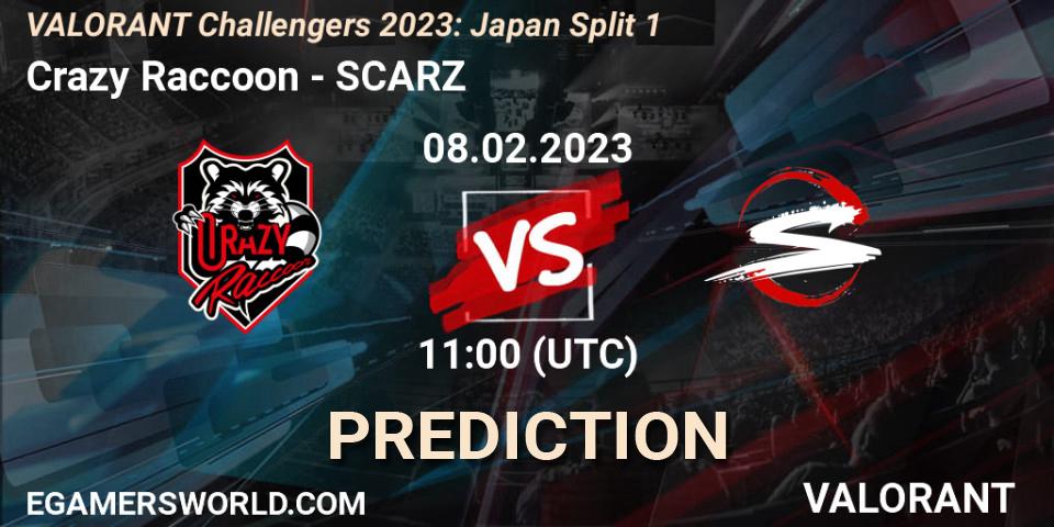 Prognose für das Spiel Crazy Raccoon VS SCARZ. 08.02.23. VALORANT - VALORANT Challengers 2023: Japan Split 1