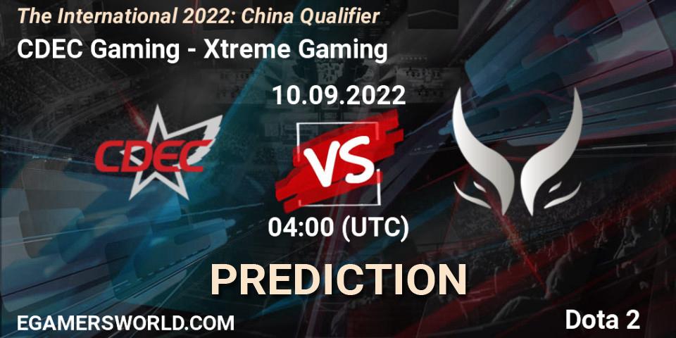 Prognose für das Spiel CDEC Gaming VS Xtreme Gaming. 10.09.22. Dota 2 - The International 2022: China Qualifier
