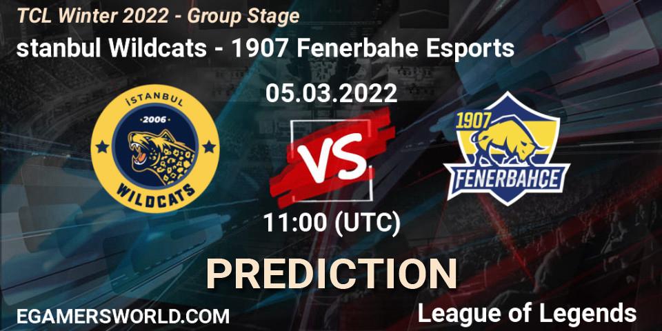 Prognose für das Spiel İstanbul Wildcats VS 1907 Fenerbahçe Esports. 05.03.22. LoL - TCL Winter 2022 - Group Stage