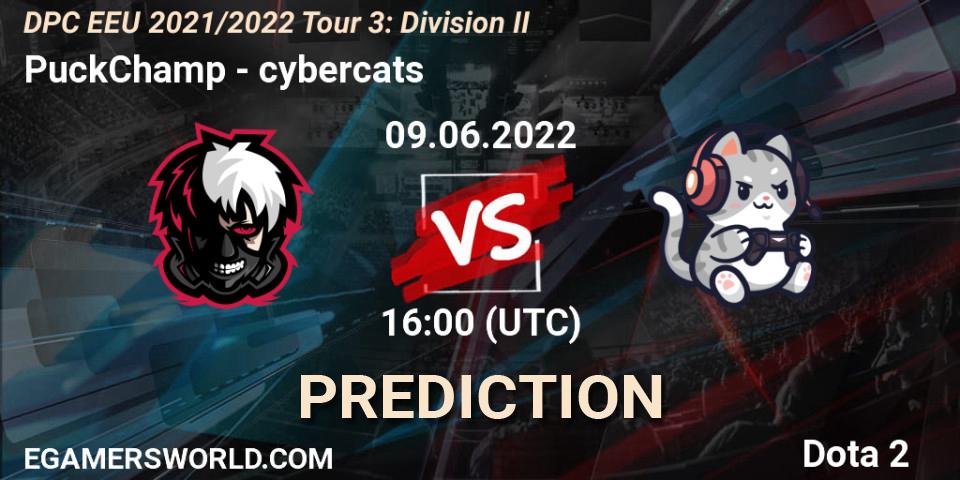 Prognose für das Spiel PuckChamp VS cybercats. 09.06.22. Dota 2 - DPC EEU 2021/2022 Tour 3: Division II