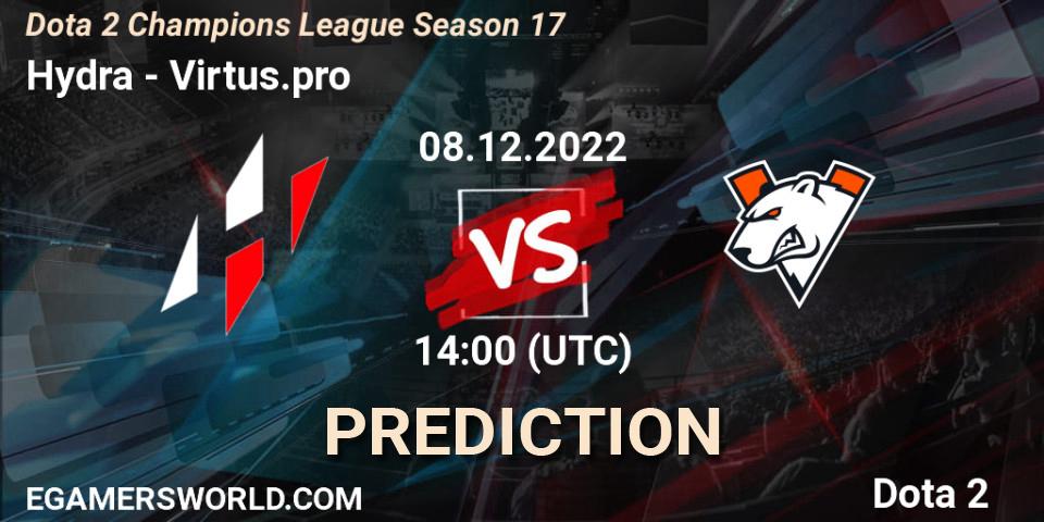 Prognose für das Spiel Hydra VS Virtus.pro. 08.12.22. Dota 2 - Dota 2 Champions League Season 17