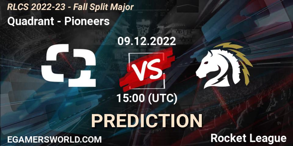 Prognose für das Spiel Quadrant VS Pioneers. 09.12.22. Rocket League - RLCS 2022-23 - Fall Split Major