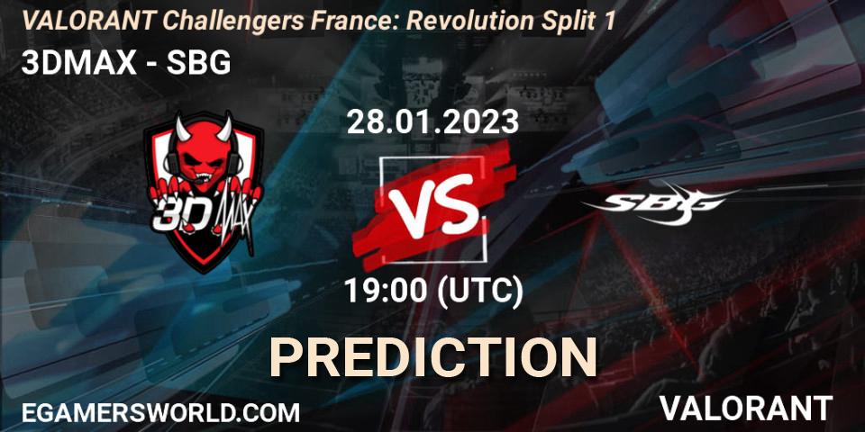 Prognose für das Spiel 3DMAX VS SBG. 28.01.23. VALORANT - VALORANT Challengers 2023 France: Revolution Split 1