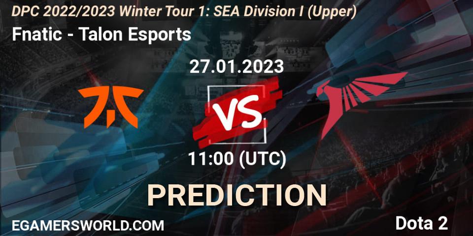 Prognose für das Spiel Fnatic VS Talon Esports. 27.01.23. Dota 2 - DPC 2022/2023 Winter Tour 1: SEA Division I (Upper)
