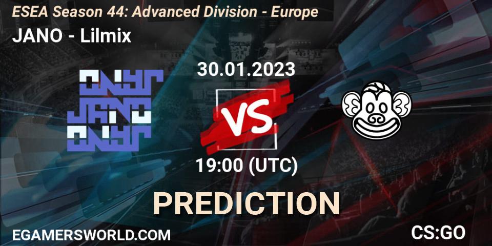 Prognose für das Spiel JANO VS Lilmix. 02.02.23. CS2 (CS:GO) - ESEA Season 44: Advanced Division - Europe