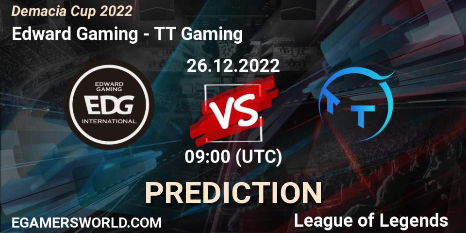Prognose für das Spiel Edward Gaming VS TT Gaming. 26.12.22. LoL - Demacia Cup 2022
