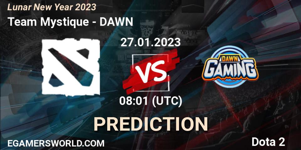 Prognose für das Spiel Team Mystique VS DAWN. 27.01.23. Dota 2 - Lunar New Year 2023