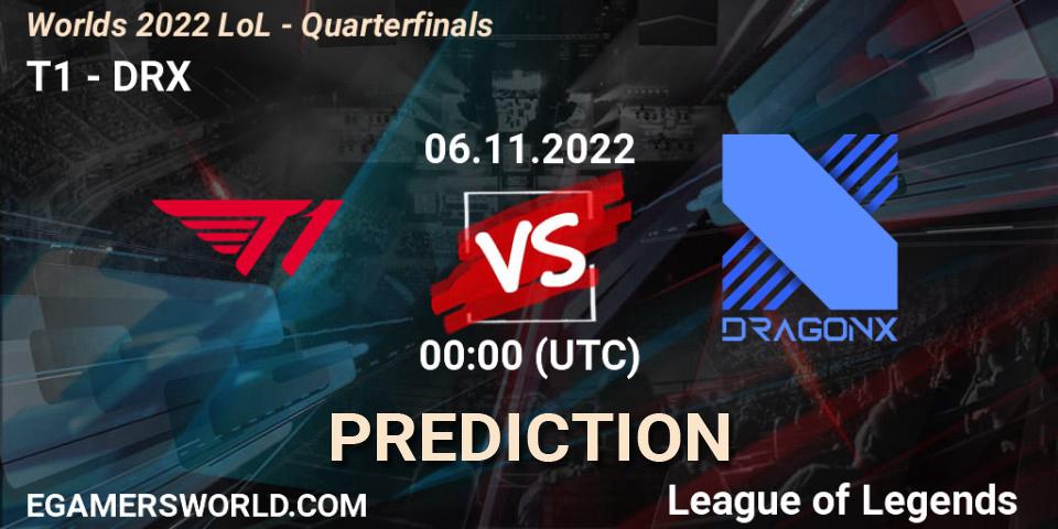 Prognose für das Spiel T1 VS DRX. 06.11.22. LoL - Worlds 2022 LoL - Finals