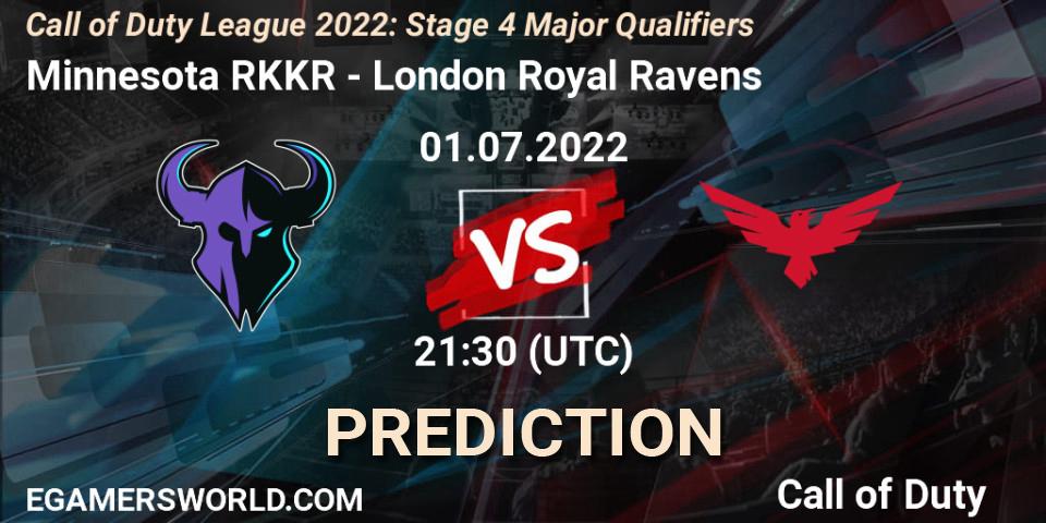 Prognose für das Spiel Minnesota RØKKR VS London Royal Ravens. 01.07.22. Call of Duty - Call of Duty League 2022: Stage 4