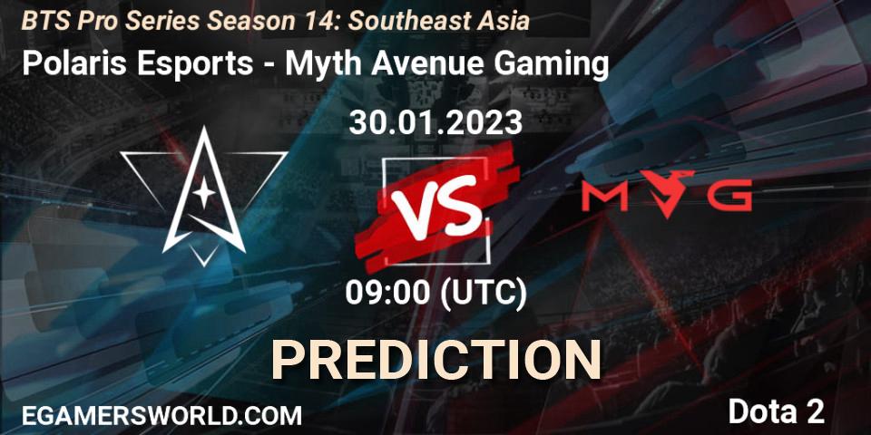 Prognose für das Spiel Polaris Esports VS Myth Avenue Gaming. 30.01.23. Dota 2 - BTS Pro Series Season 14: Southeast Asia