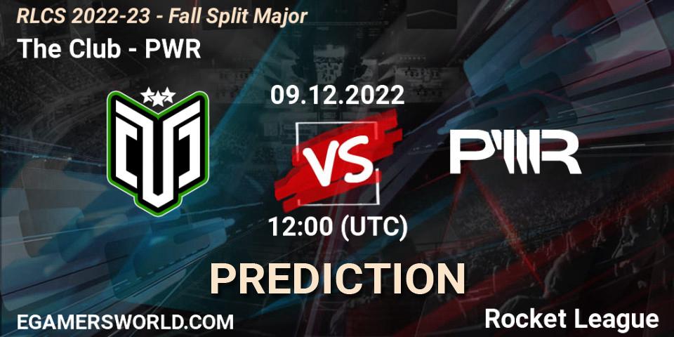 Prognose für das Spiel The Club VS PWR. 09.12.22. Rocket League - RLCS 2022-23 - Fall Split Major