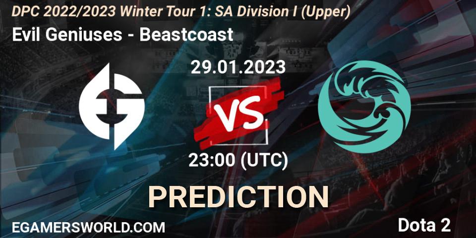 Prognose für das Spiel Evil Geniuses VS Beastcoast. 29.01.23. Dota 2 - DPC 2022/2023 Winter Tour 1: SA Division I (Upper) 