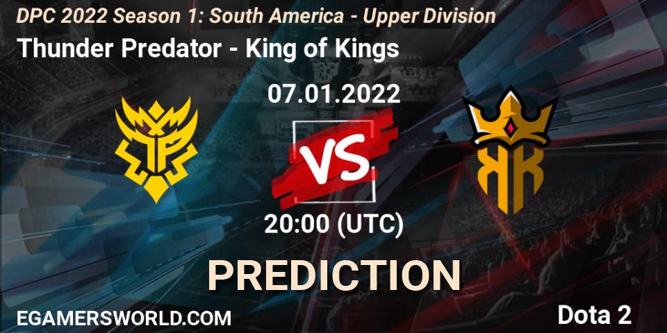 Prognose für das Spiel Thunder Predator VS King of Kings. 07.01.22. Dota 2 - DPC 2022 Season 1: South America - Upper Division