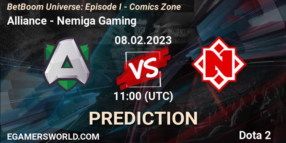 Prognose für das Spiel Alliance VS Nemiga Gaming. 08.02.23. Dota 2 - BetBoom Universe: Episode I - Comics Zone