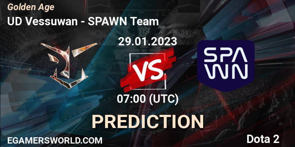 Prognose für das Spiel UD Vessuwan VS SPAWN Team. 29.01.23. Dota 2 - Golden Age